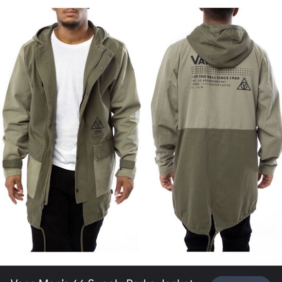 VANS Men’s 66 Supply Parka Jacket in Olive - Picture 1 of 4